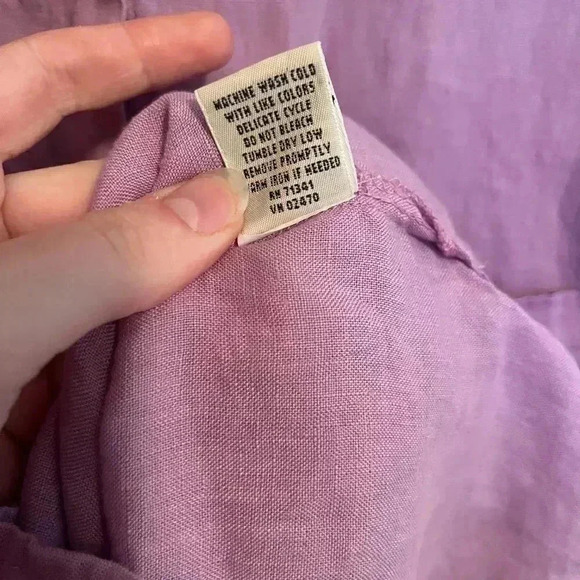 VINTAGE LL BEAN LINEN BLOUSE - Picture 5 of 5